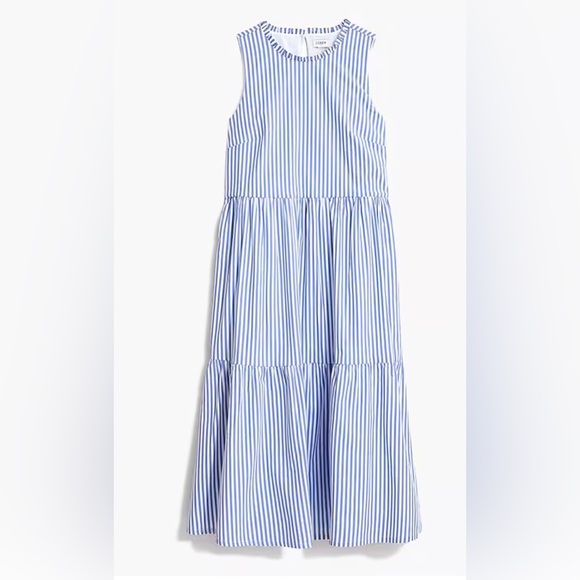 J. Crew Dresses & Skirts - J. Crew sleeveless striped tiered midi dress